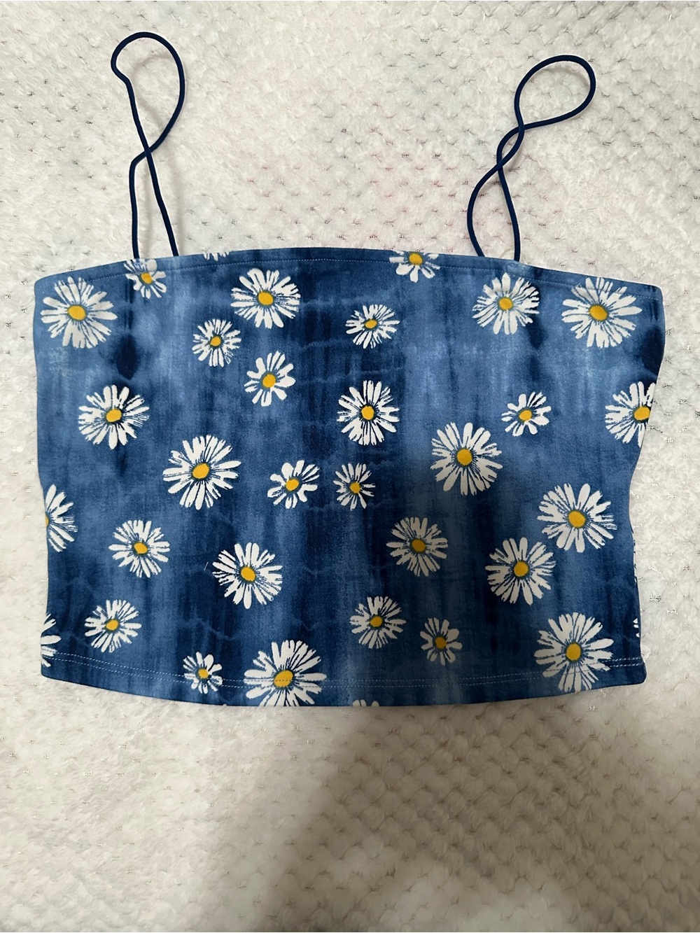 Bear Dance Light Blue Daisy Crop Top